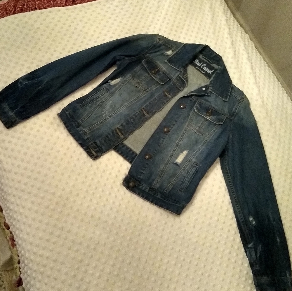 Distressed Denim Crop Jacket